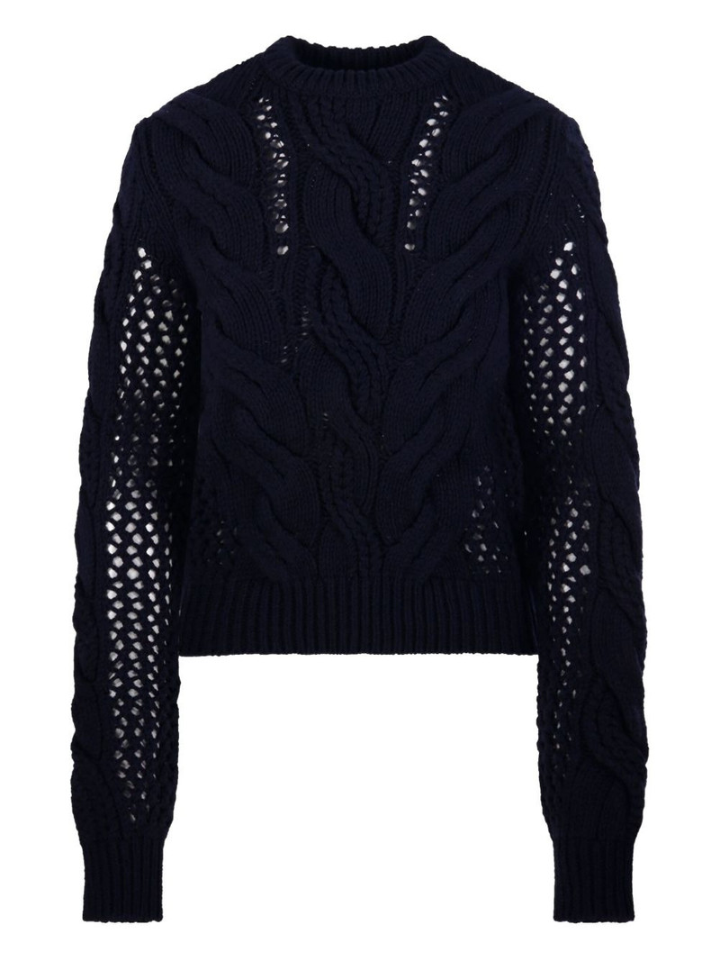 cable-knit crew-neck sweater 1