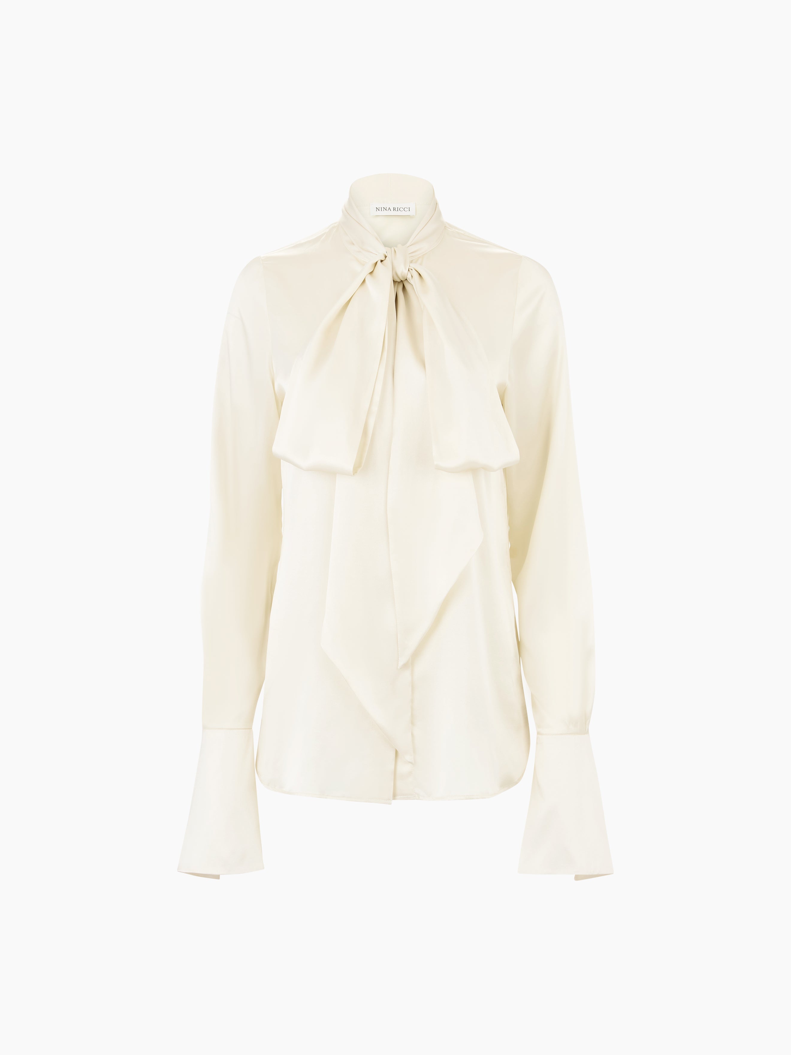 SATIN LAVALIERE SHIRT - 5