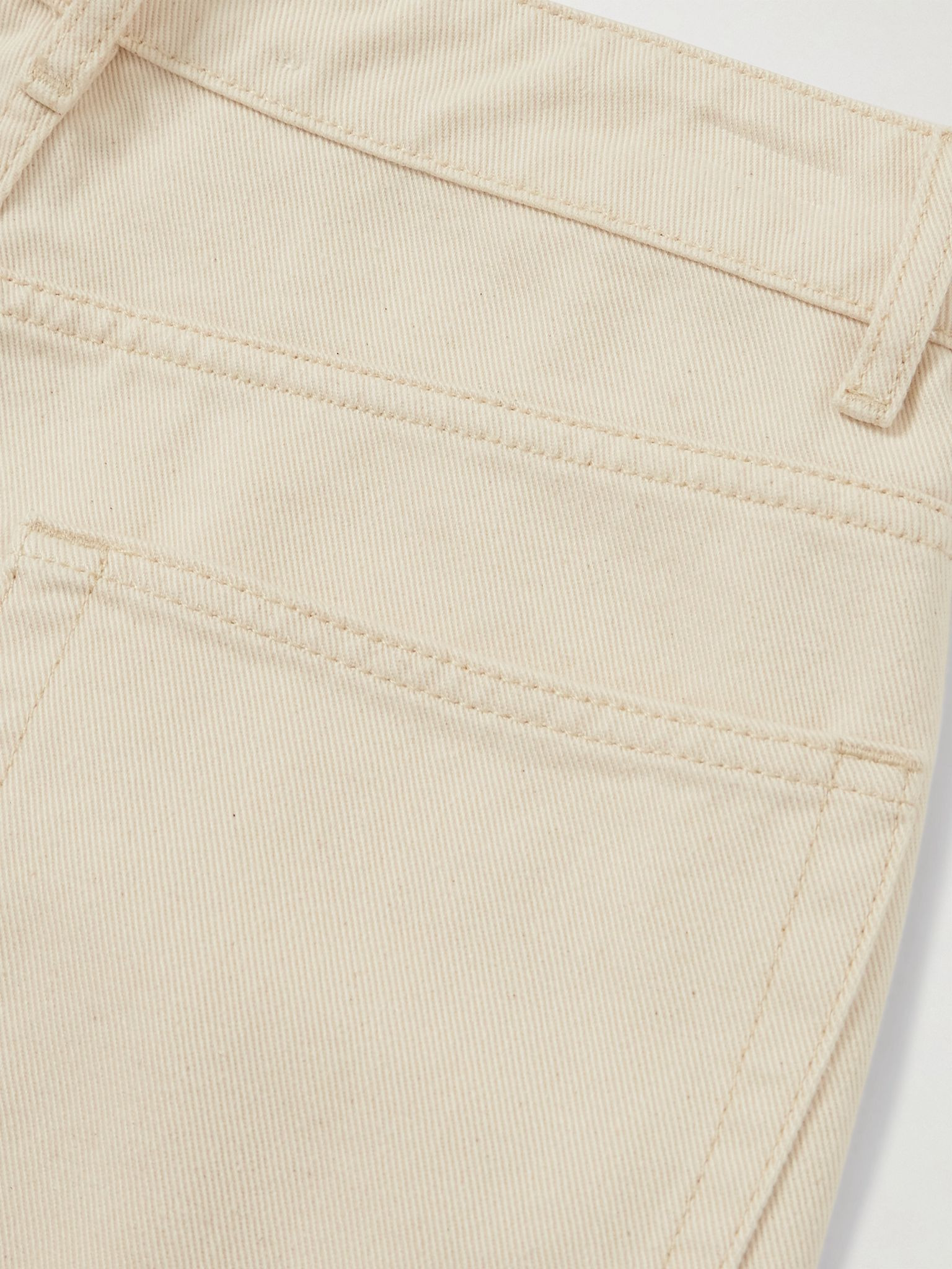 High-rise wide-leg jeans Ecru - 6