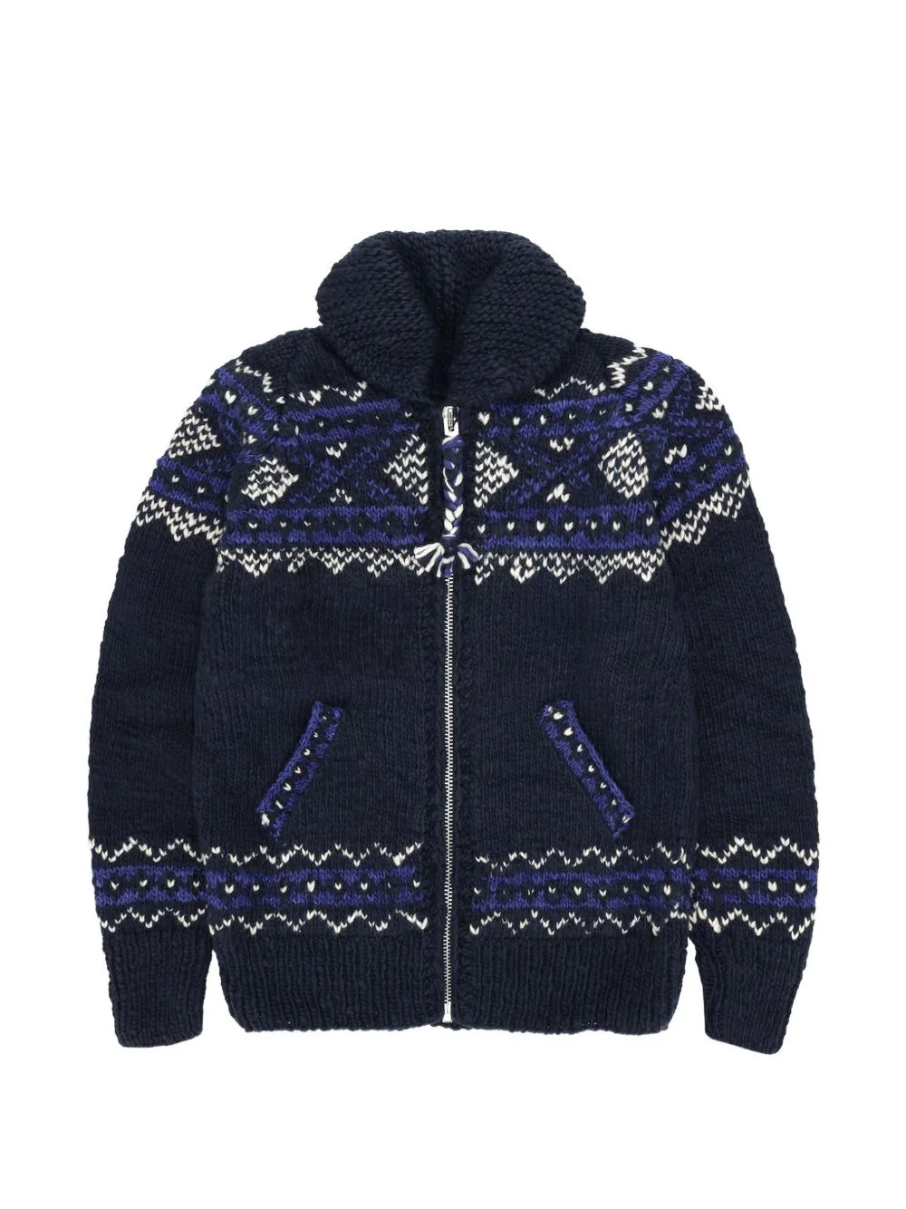 Chamula pattern zip-fastening cardigan - 1