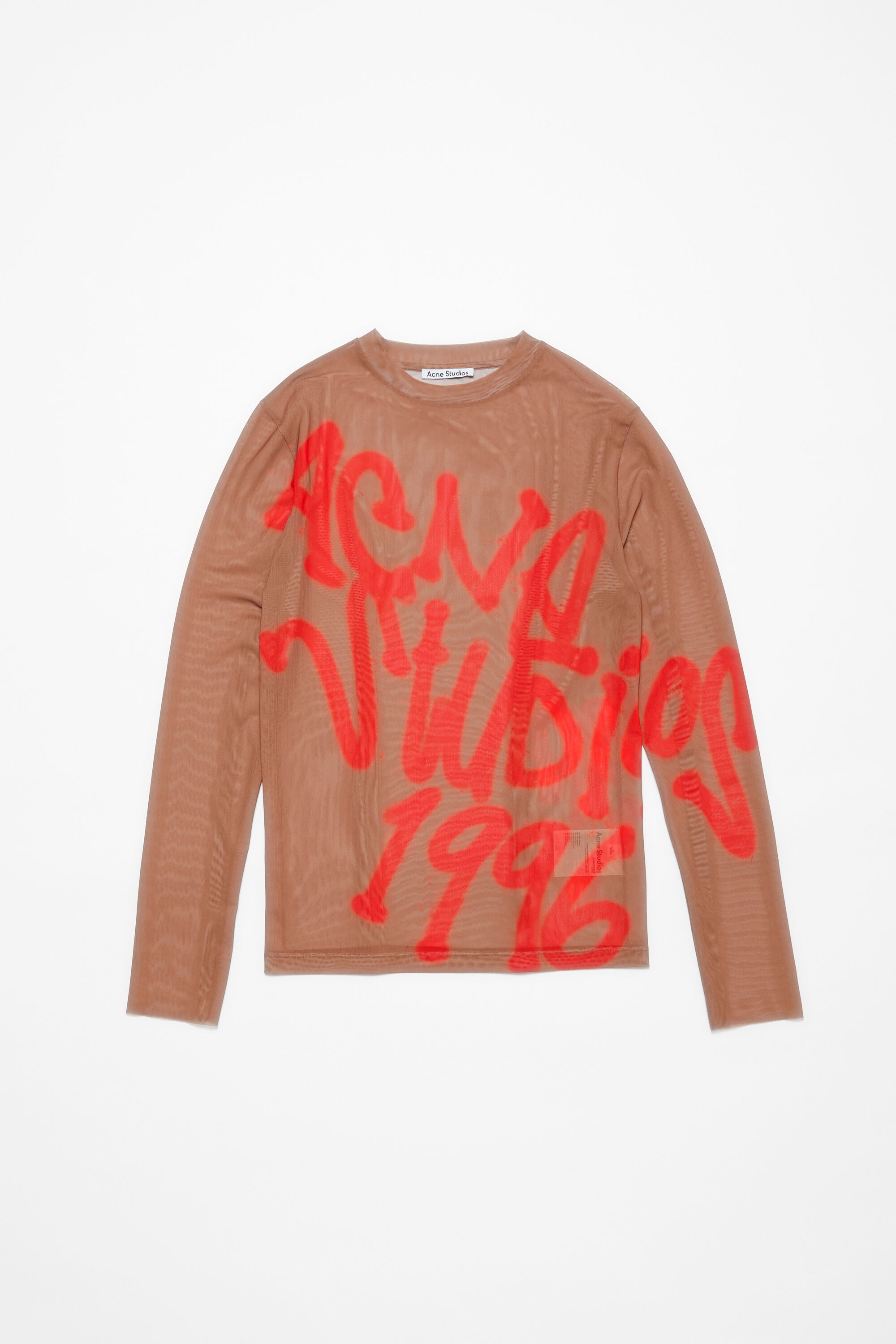 Long sleeve t-shirt sprayed logo - Taupe beige - 5