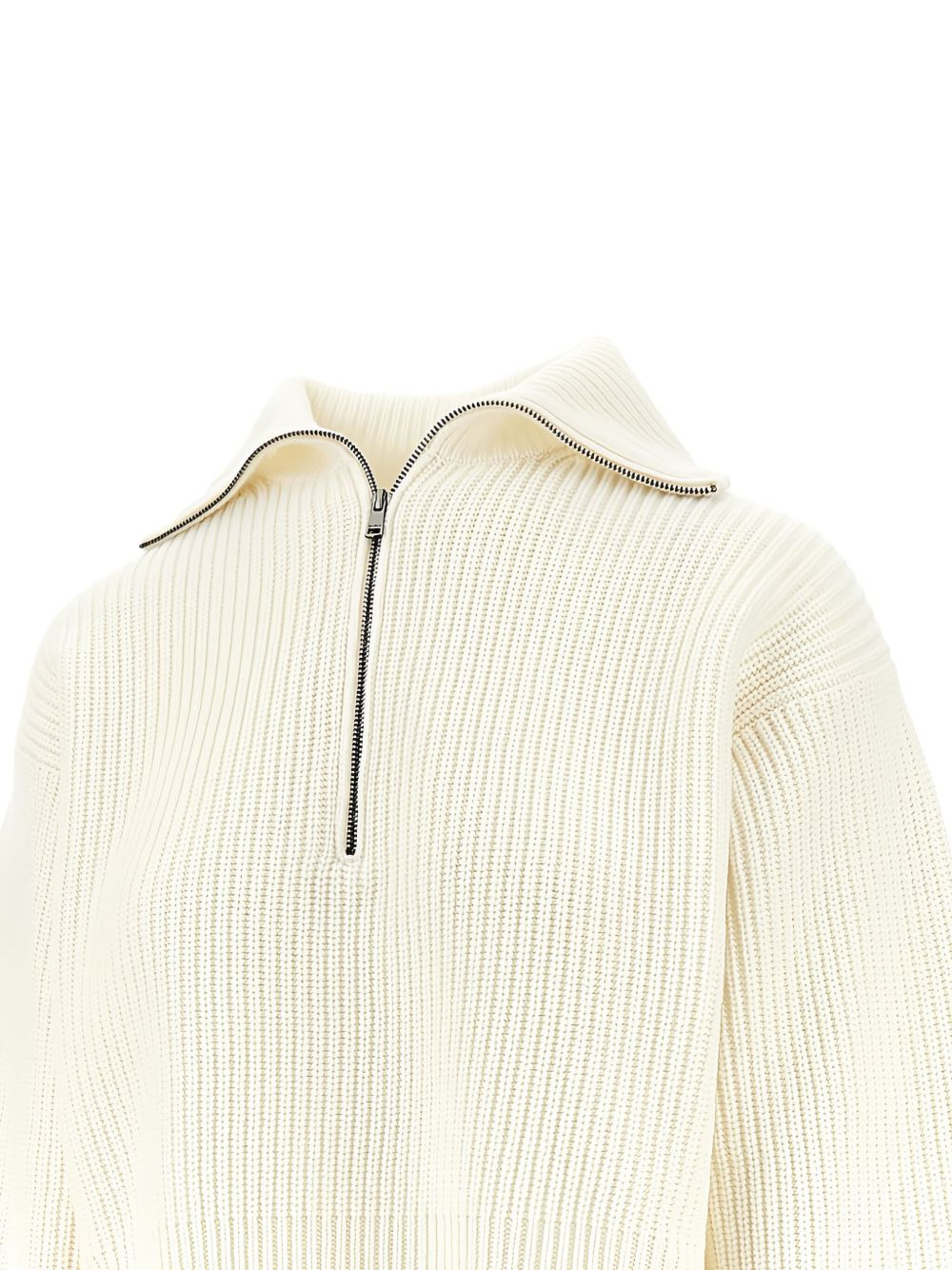 half-zip ribbed pullover - 2