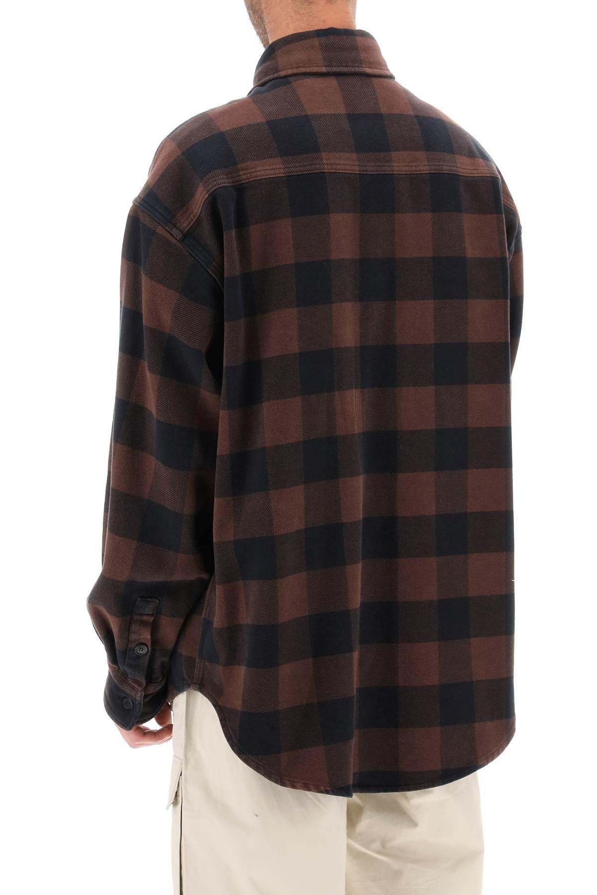 PALM ANGELS FLANNEL OVERSHIRT WITH CHECK MOTIF - 4