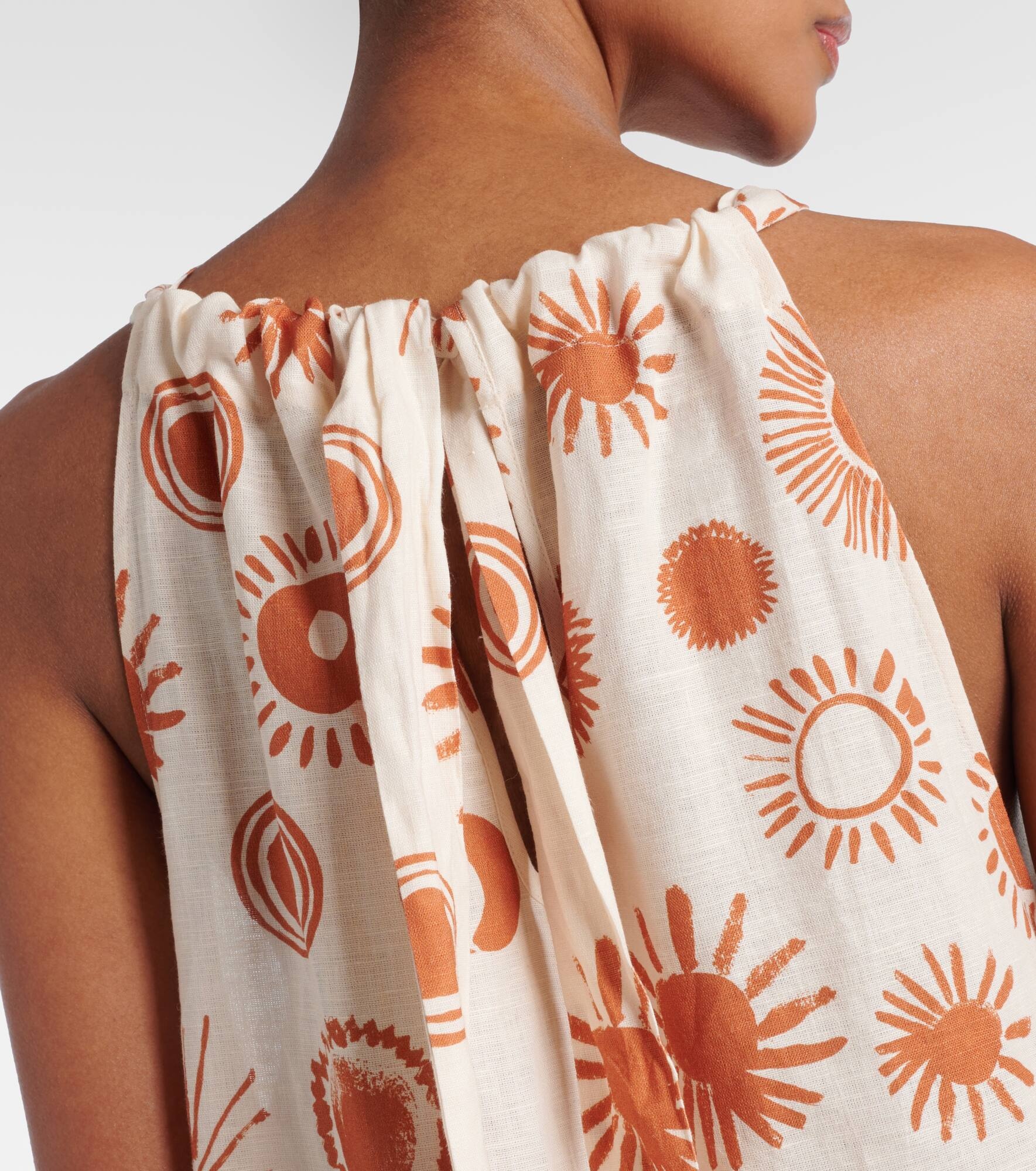 Ibiza printed linen and cotton maxi dress - 6