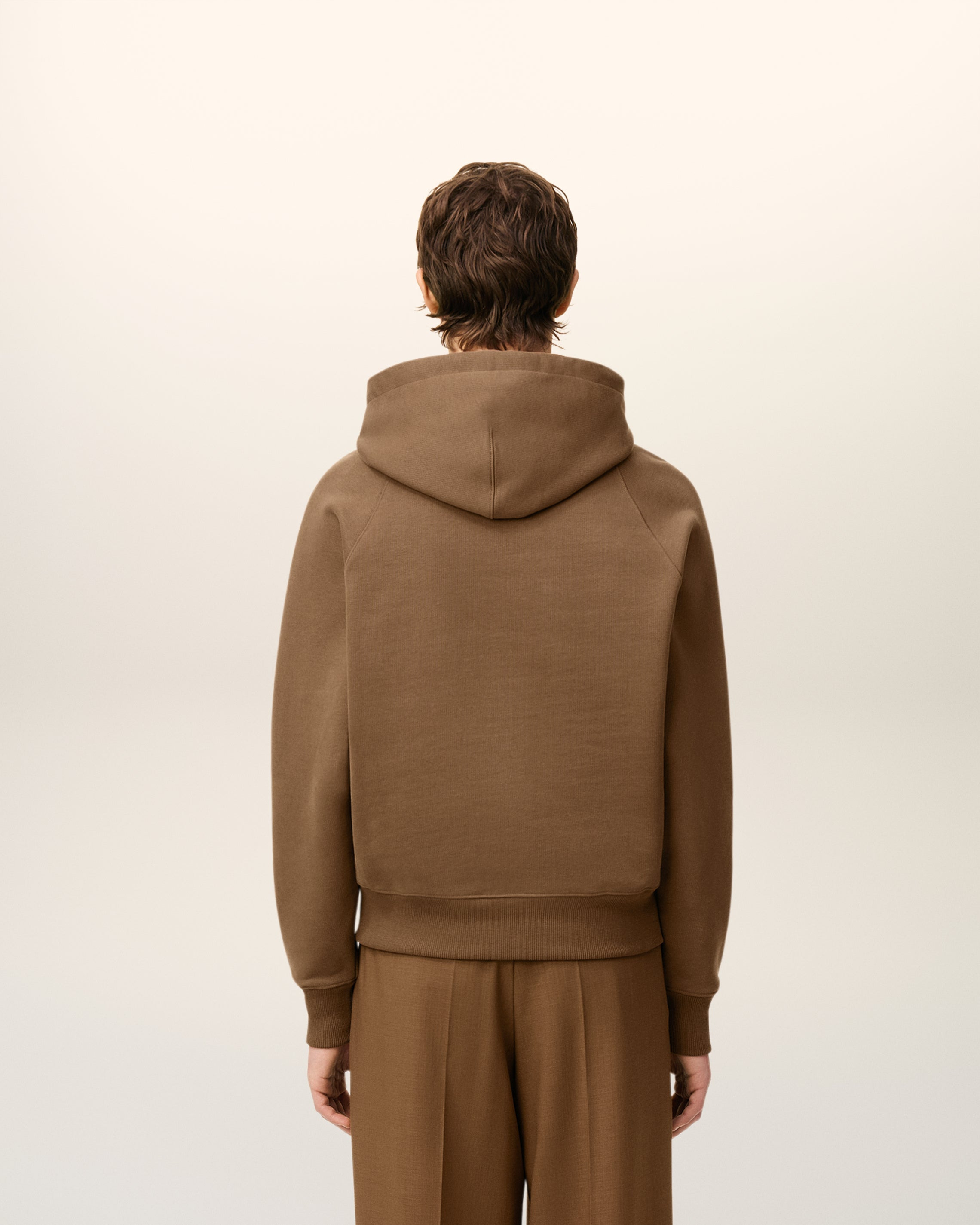BROWN COTTON AMI DE COEUR HOODIE - 6