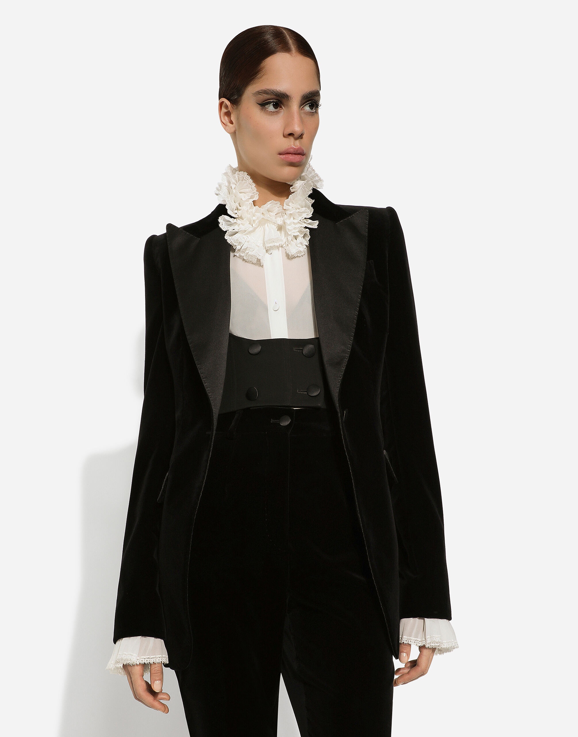 Velvet single-breasted Turlington tuxedo jacket - 9