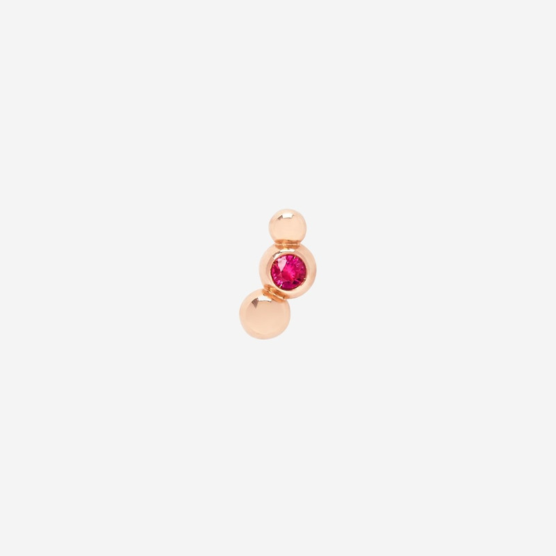 Rose Gold & Ruby Bollicine Stud Earring 1