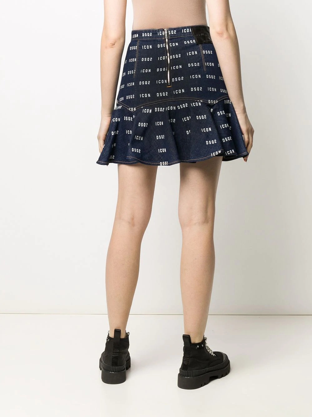 logo ruffled skirt - 4