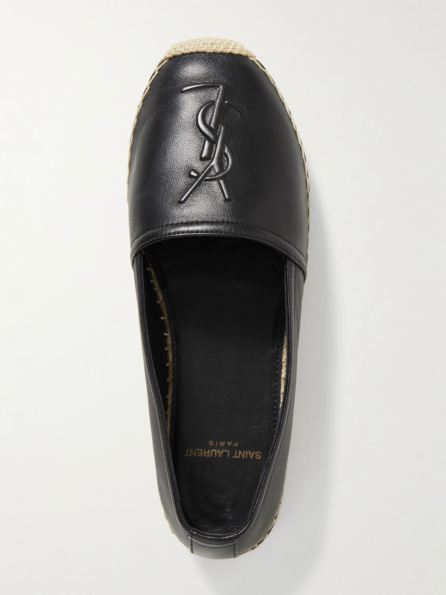Cassandre logo-embossed leather espadrilles Black - 5
