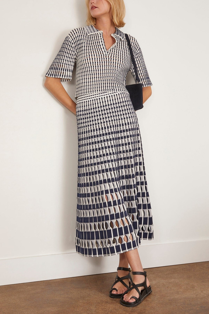 SIMKHAI Larken Midi Skirt in Midnight Multi outlook