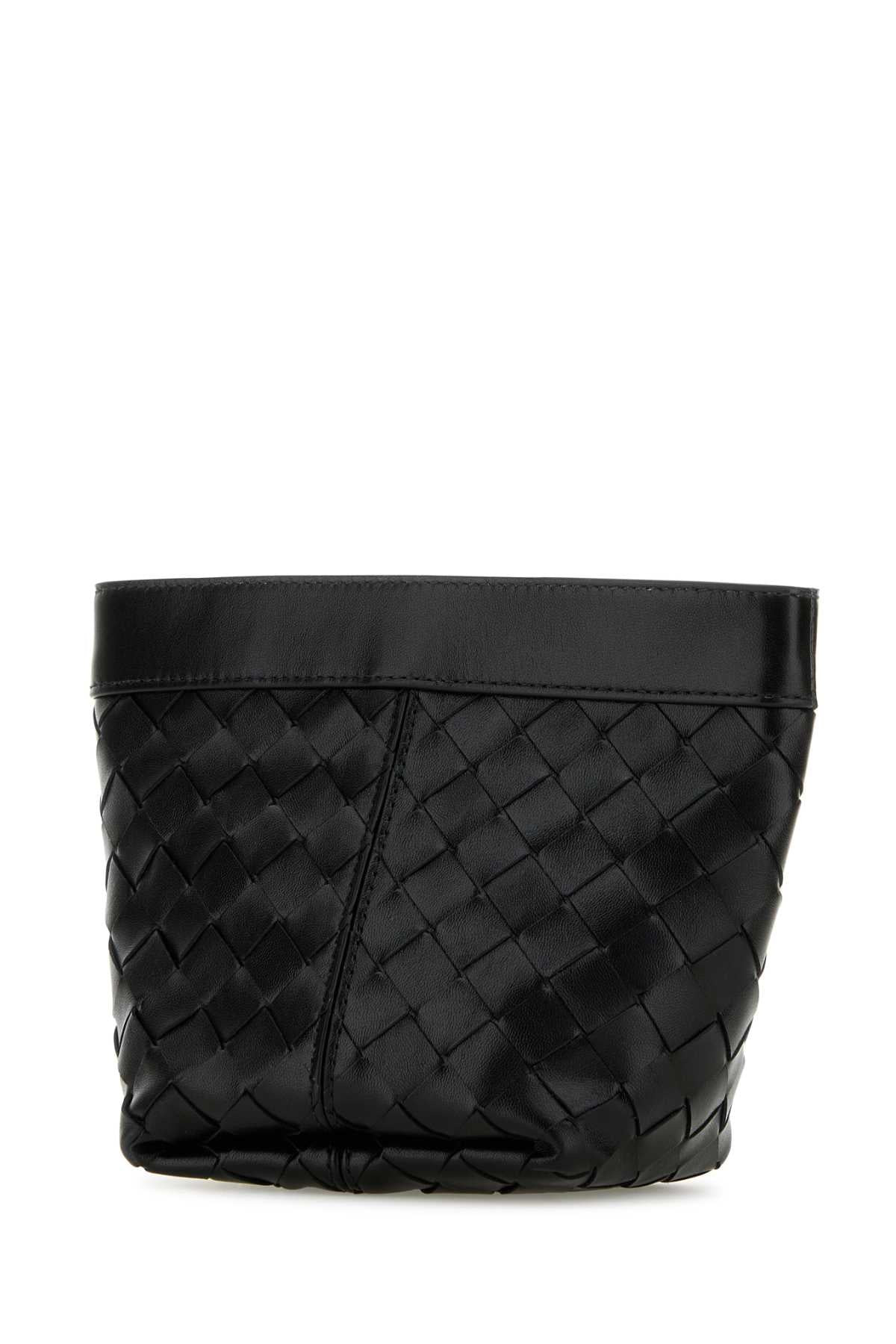Bottega Veneta Women Black Leather Small Flip Flap Pouch - 2