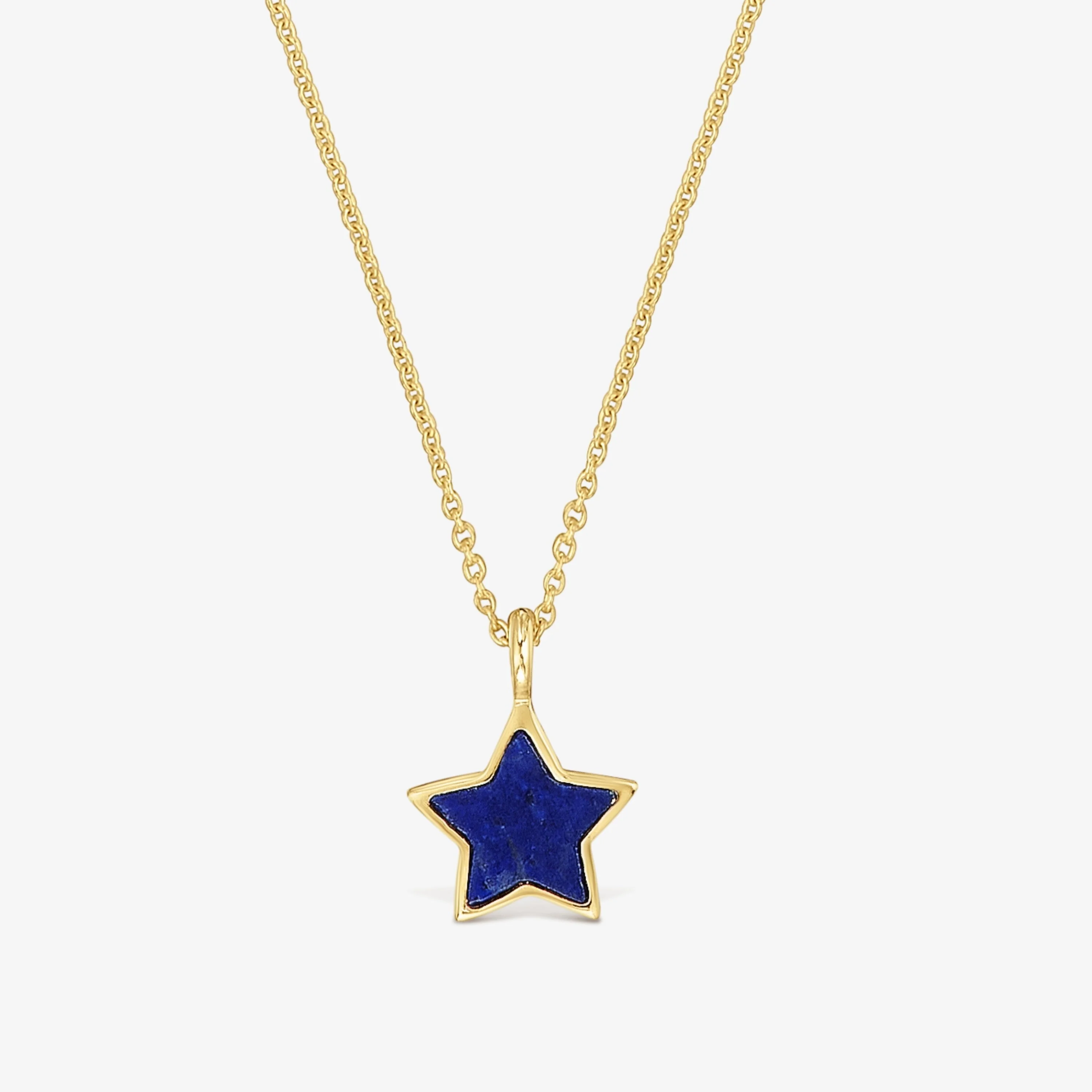 Short 14K solid gold Necklace with lapis lazuli XXS - 1