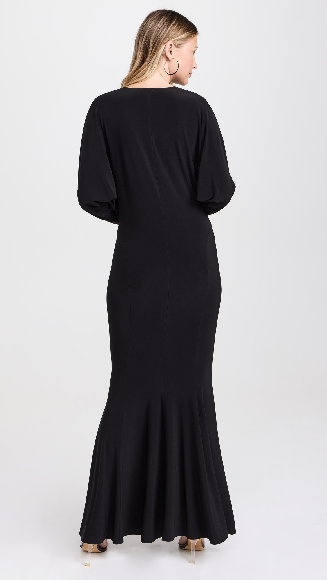 Dolman V Neck Fishtail Gown - 2
