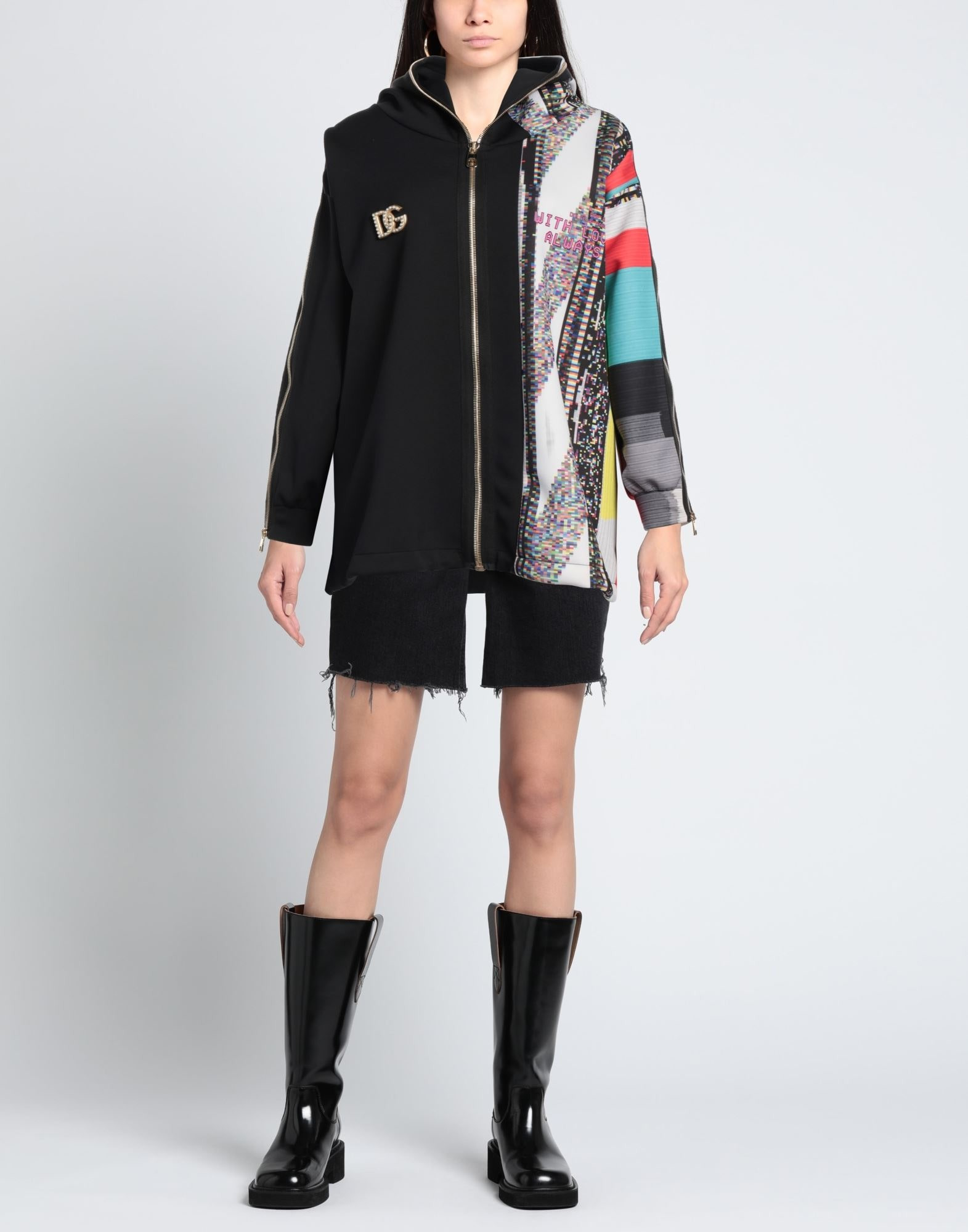 Black Women's Hooded Sweatshirt - 2