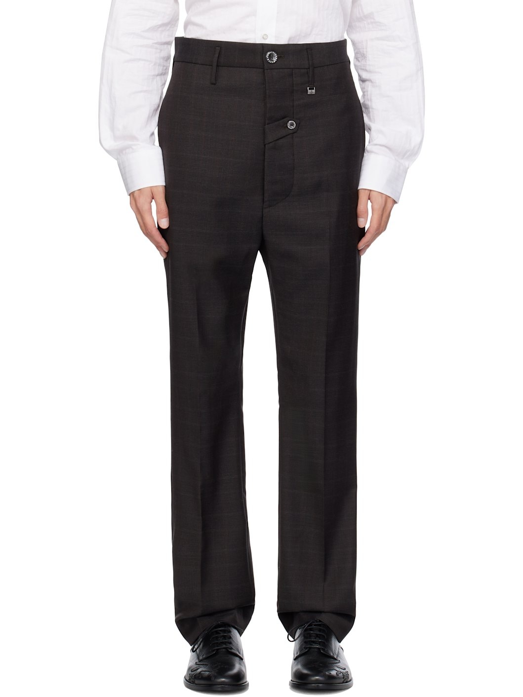 Brown Pull Down Trousers - 1