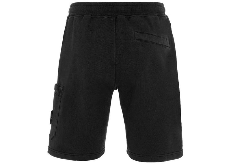 Stone Island Stone Island 64651 Cotton Fleece Garment Dyed Shorts Black outlook