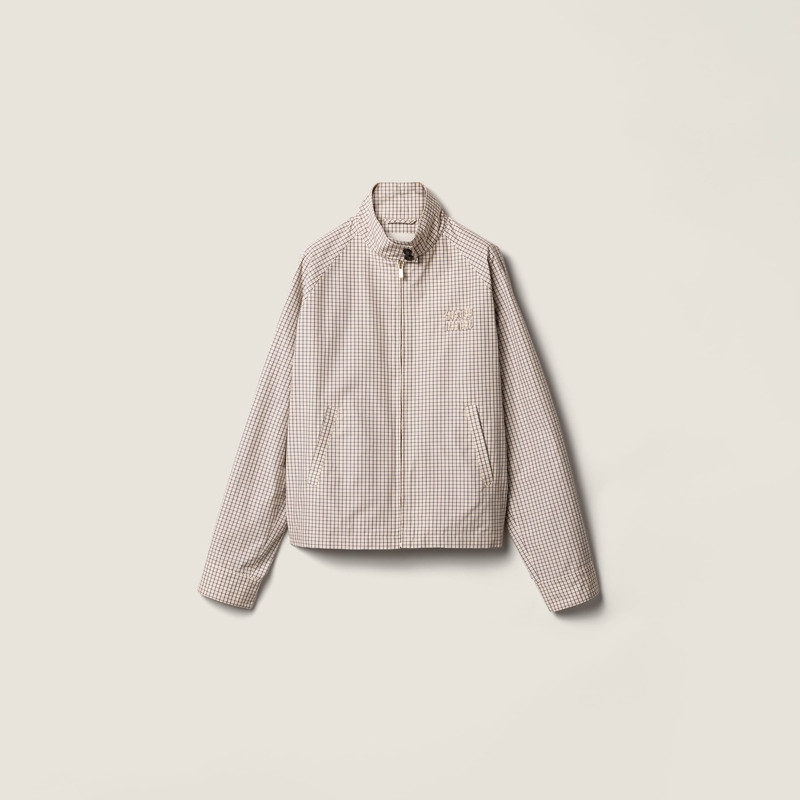 Checked technical fabric blouson jacket 1
