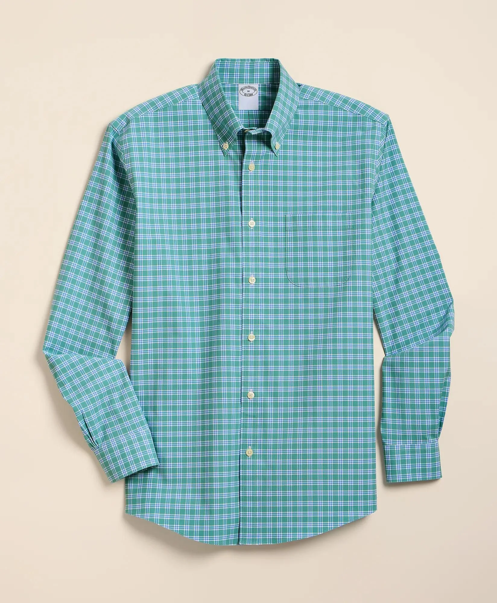 Stretch Non-Iron Poplin Polo Button-Down, Sport Shirt - 1