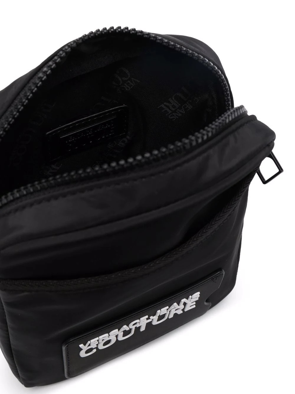 embossed-logo zipped messenger bag - 5
