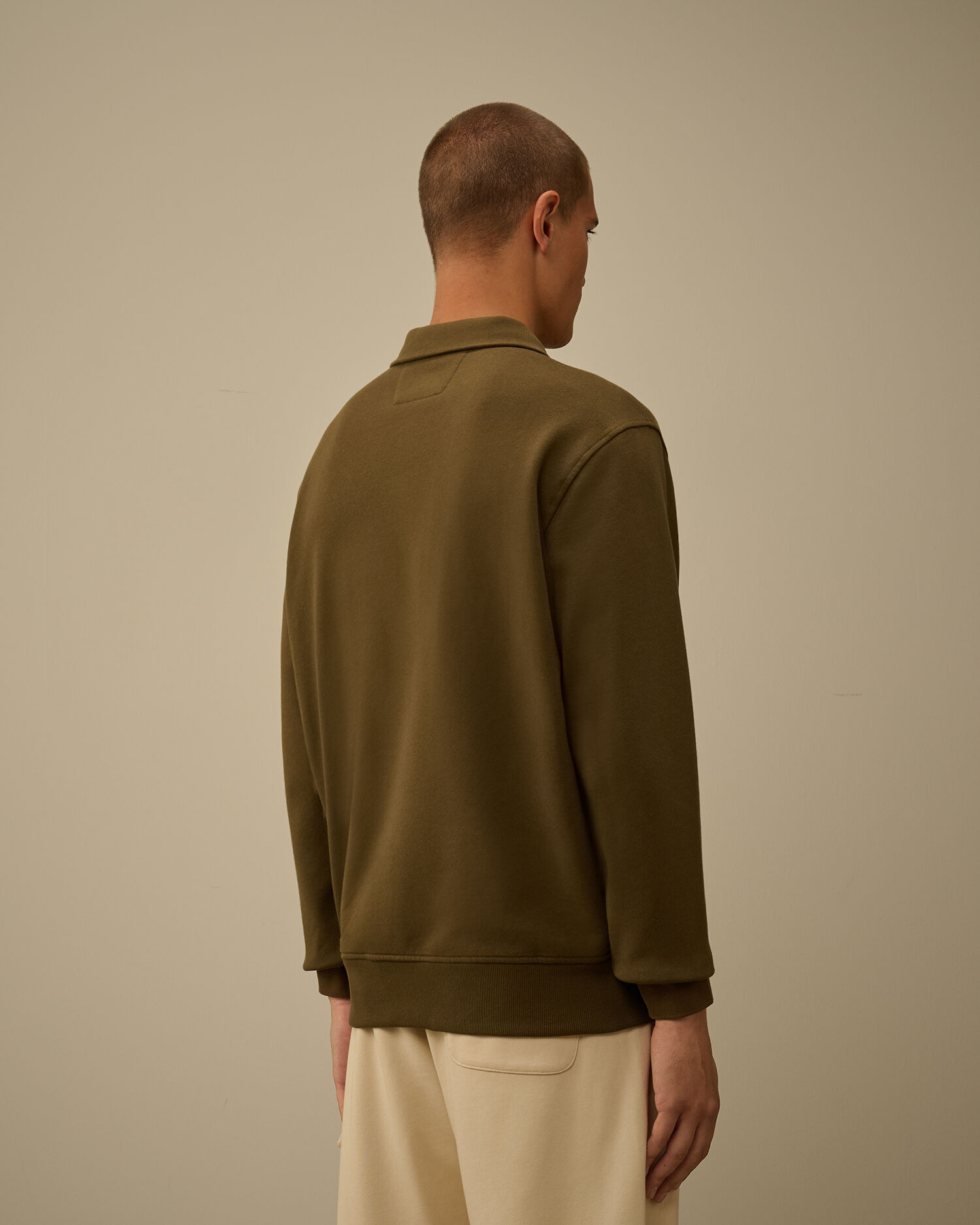 Diagonal Raised Fleece Half Zip Sweatshirt - 4