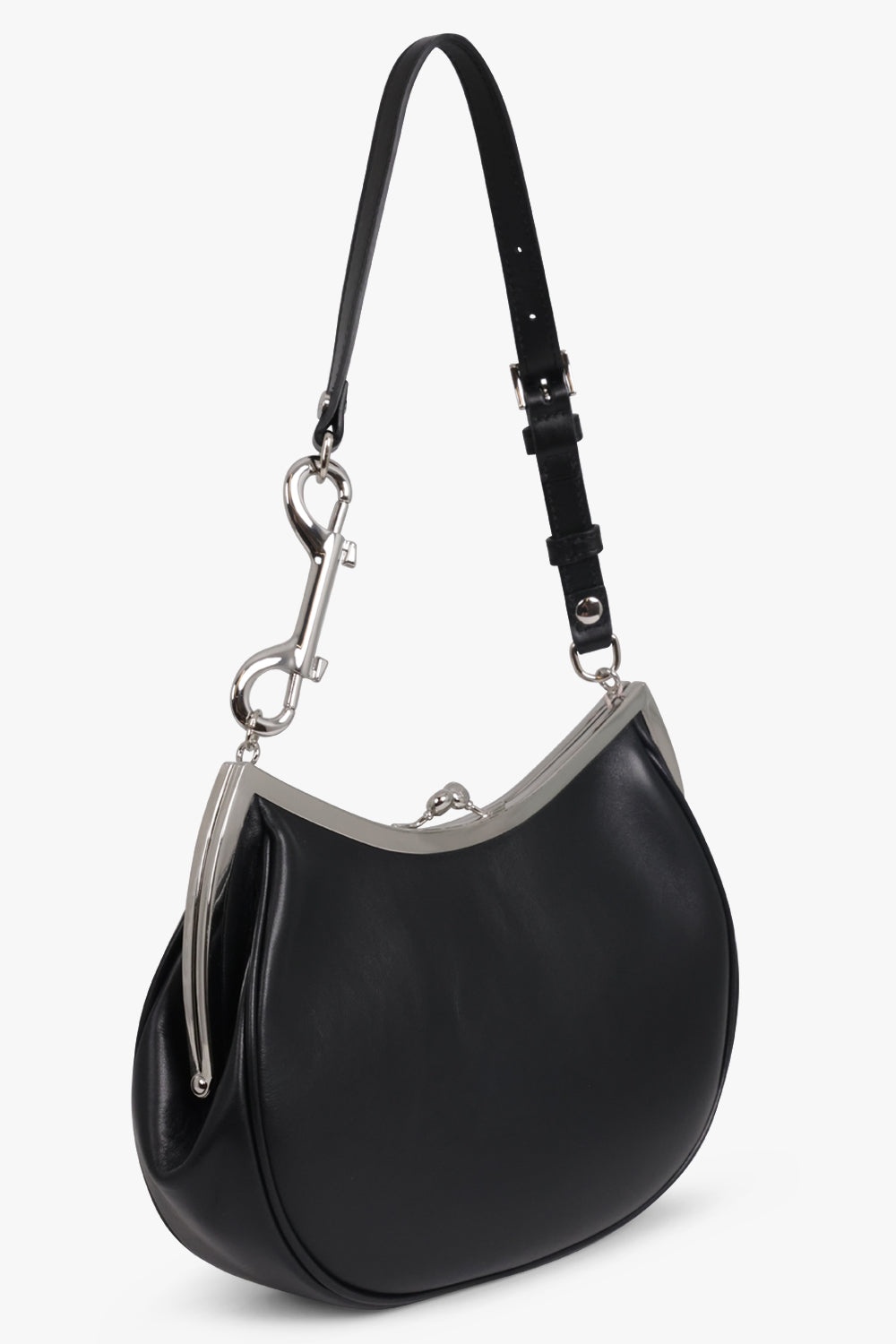 CHARM FRAME PURSE | BLACK/SILVER - 2