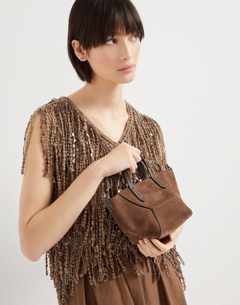 BC Duo mini bag in suede with monili 4