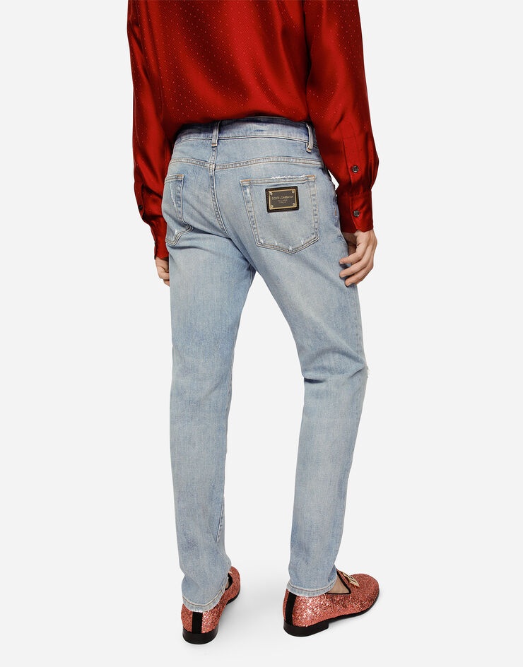 Light blue skinny stretch jeans - 4