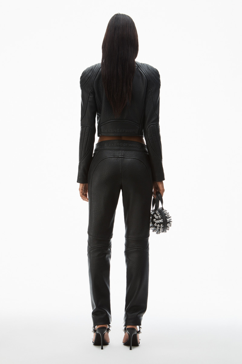 moto slim-leg trouser in lambskin leather 4