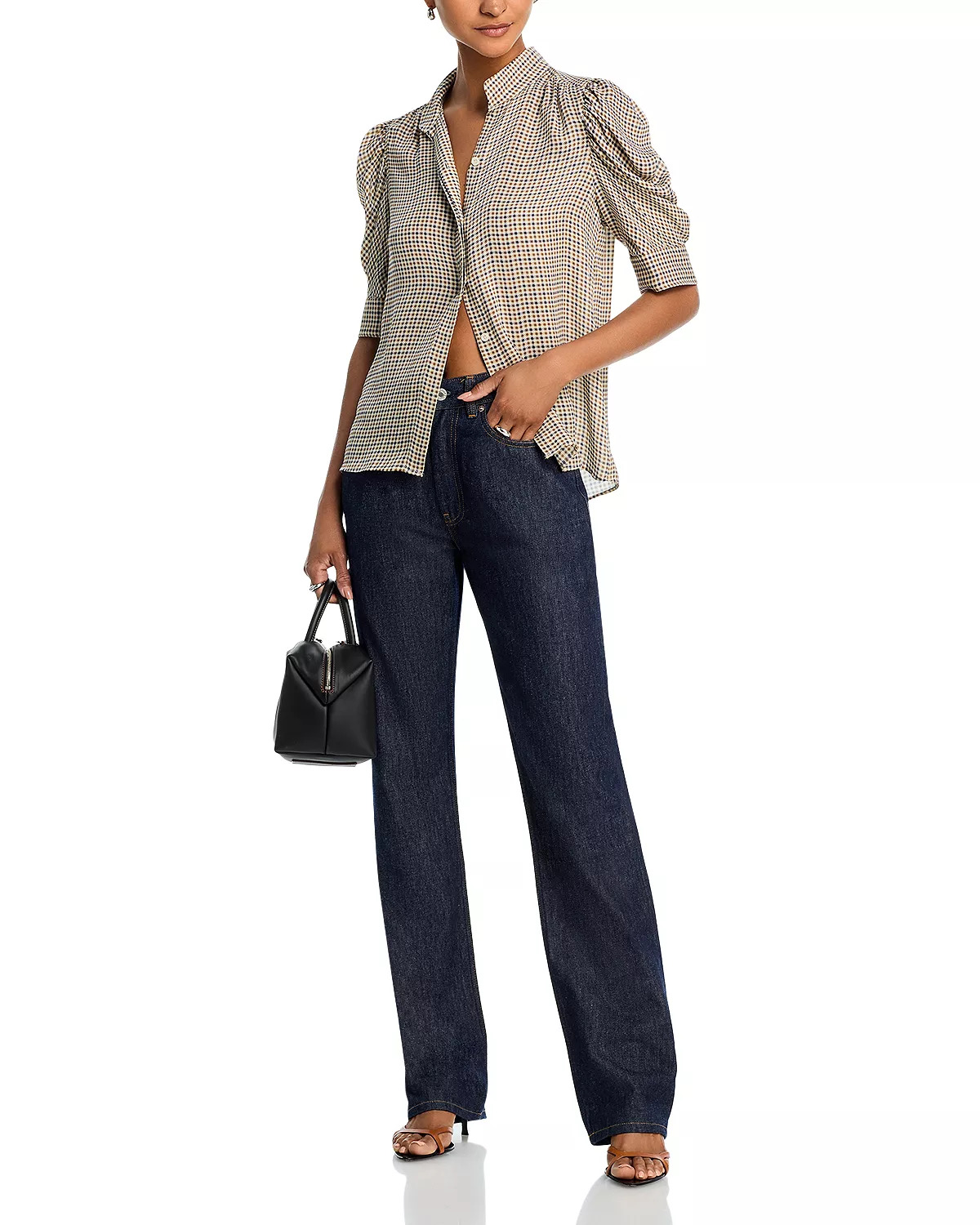 The Houndstooth Gillian Silk Top - 2