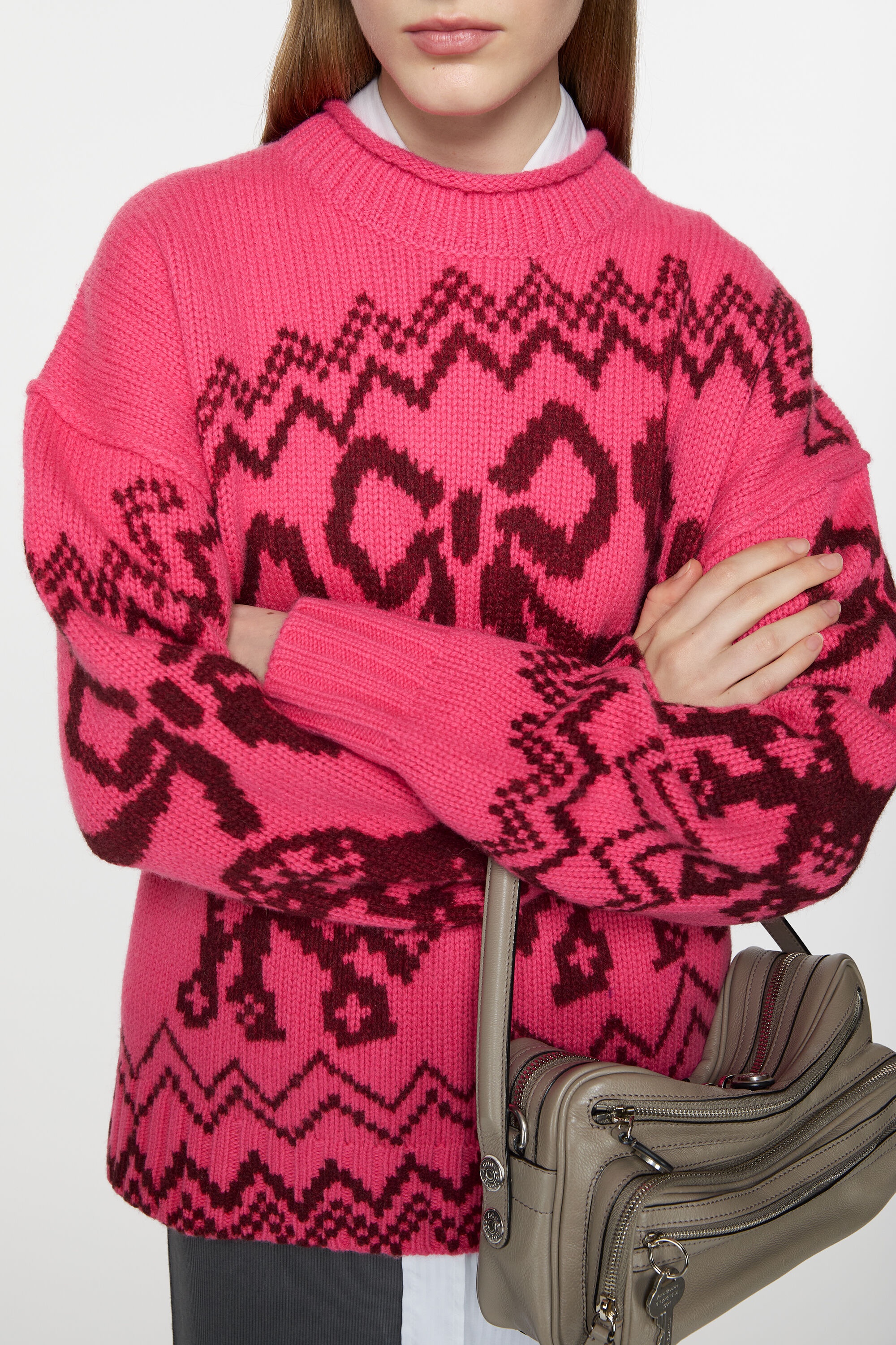 Jacquard sweater - Pink/red - 4