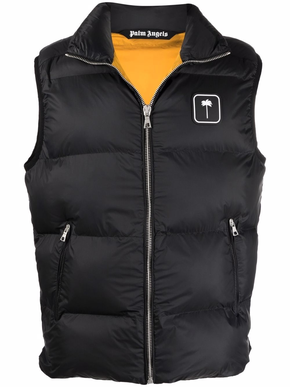 logo-patch padded gilet - 1