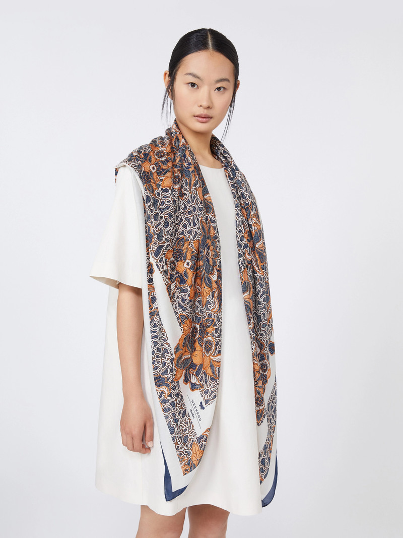 SARONG Modal and silk maxi square - ULTRAMARINE 4
