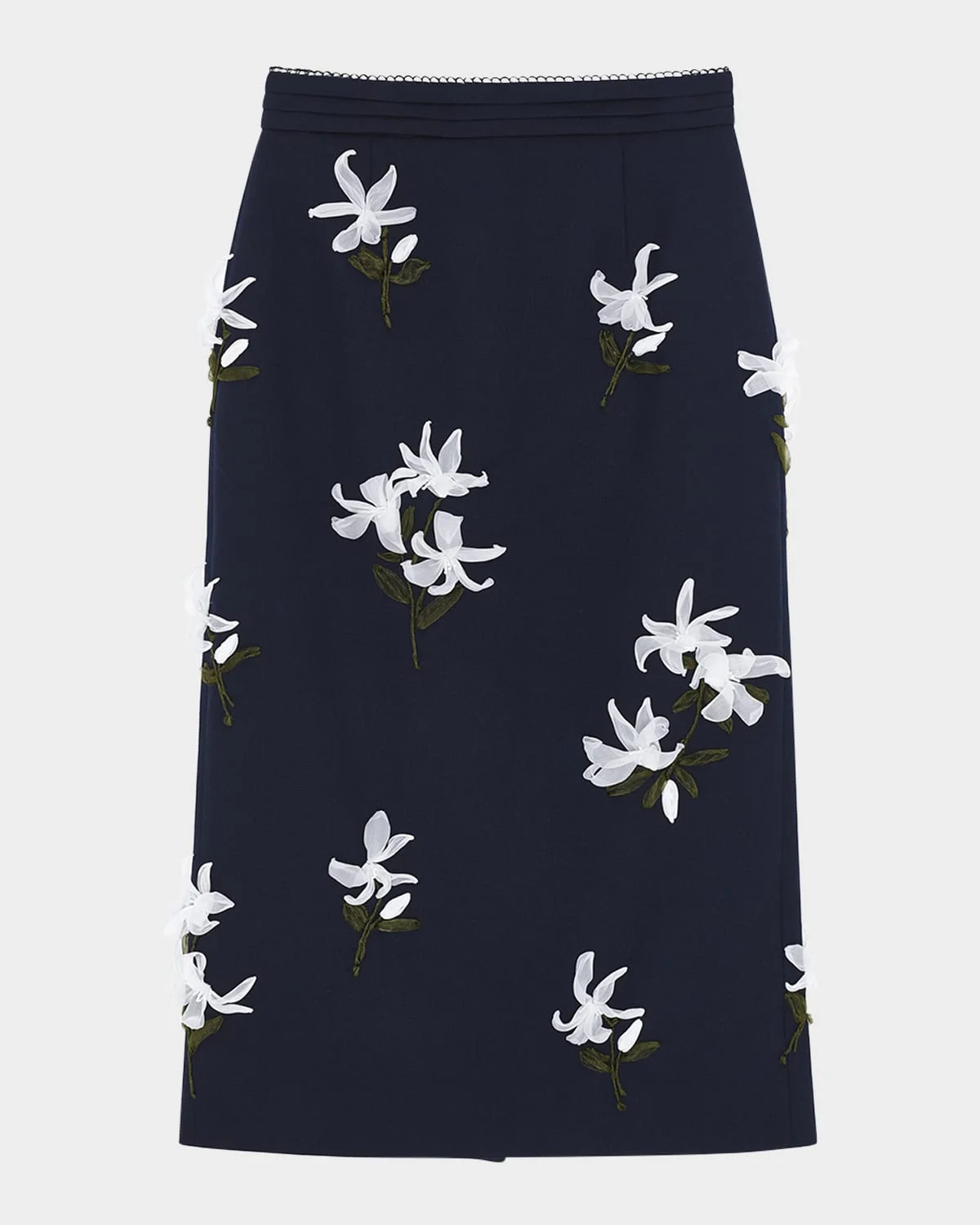 Embroidered Midi Skirt - 1