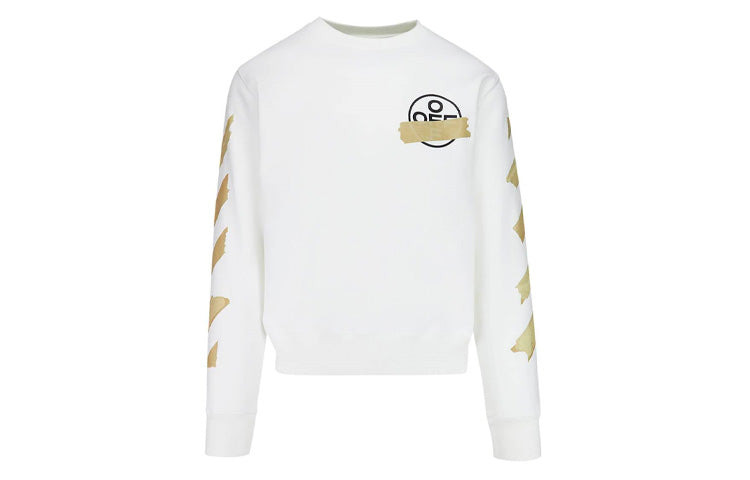 Off-White Tap Arrows Mens Logo Long Sleeve Round Neck Sweater Tape OMBA025R20E300020148 - 2