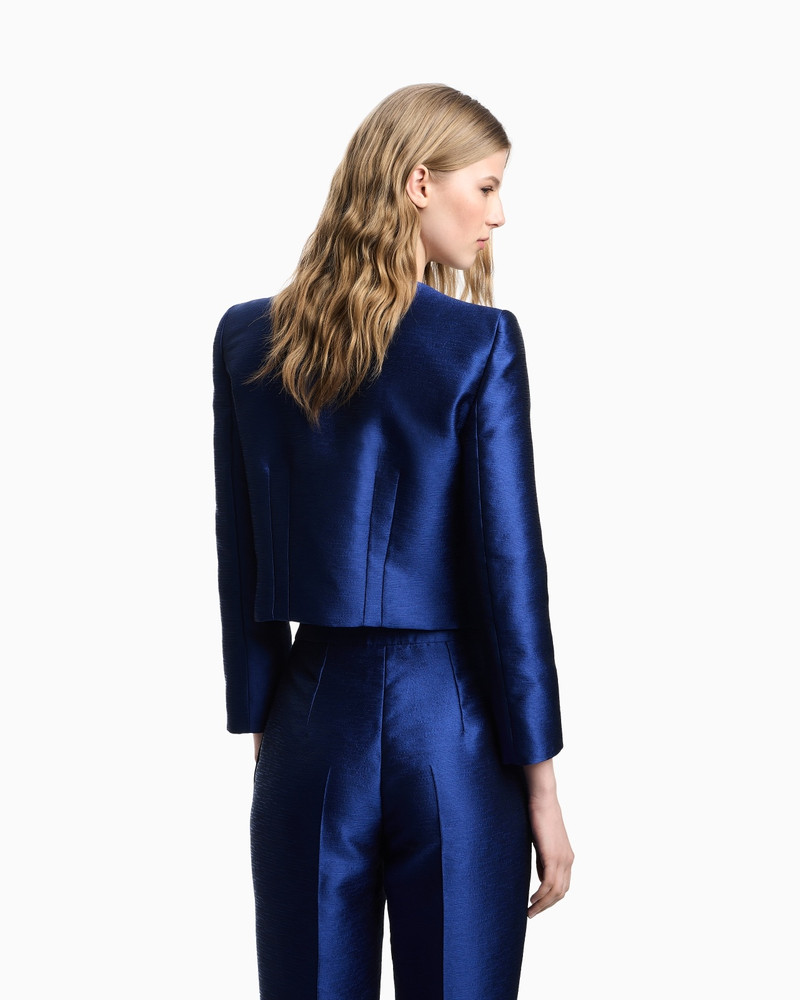 SHANTUNG-EFFECT FABRIC JACKET WITH ZIG-ZAG FASTENING 3