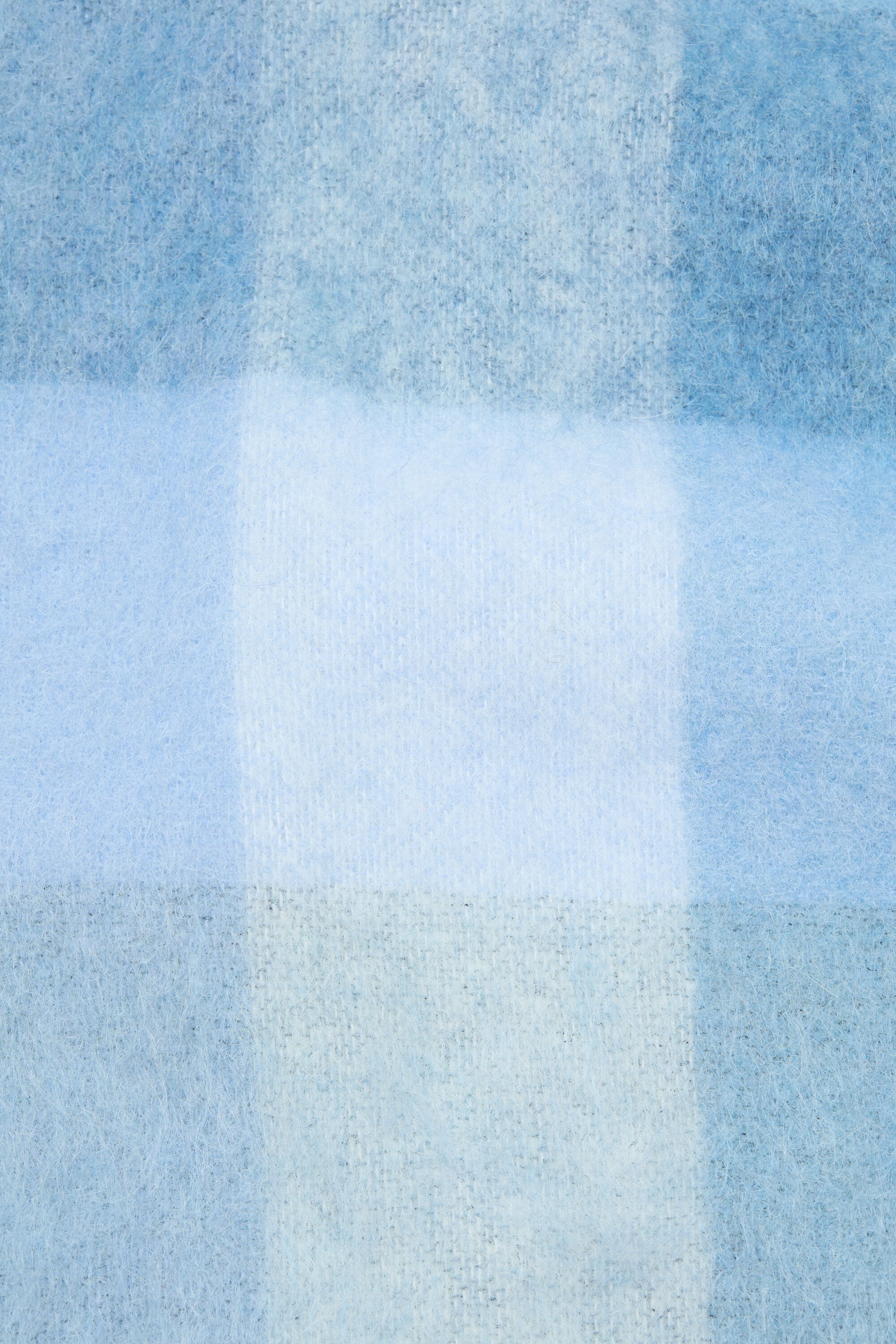 Mohair checked scarf - Light Blue/White/Powder Blue - 4