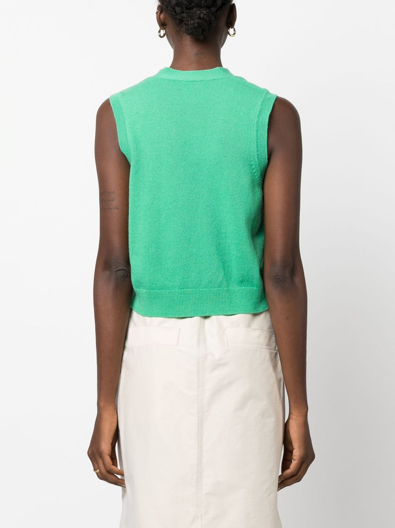 asymmetric V-neck knit vest 4