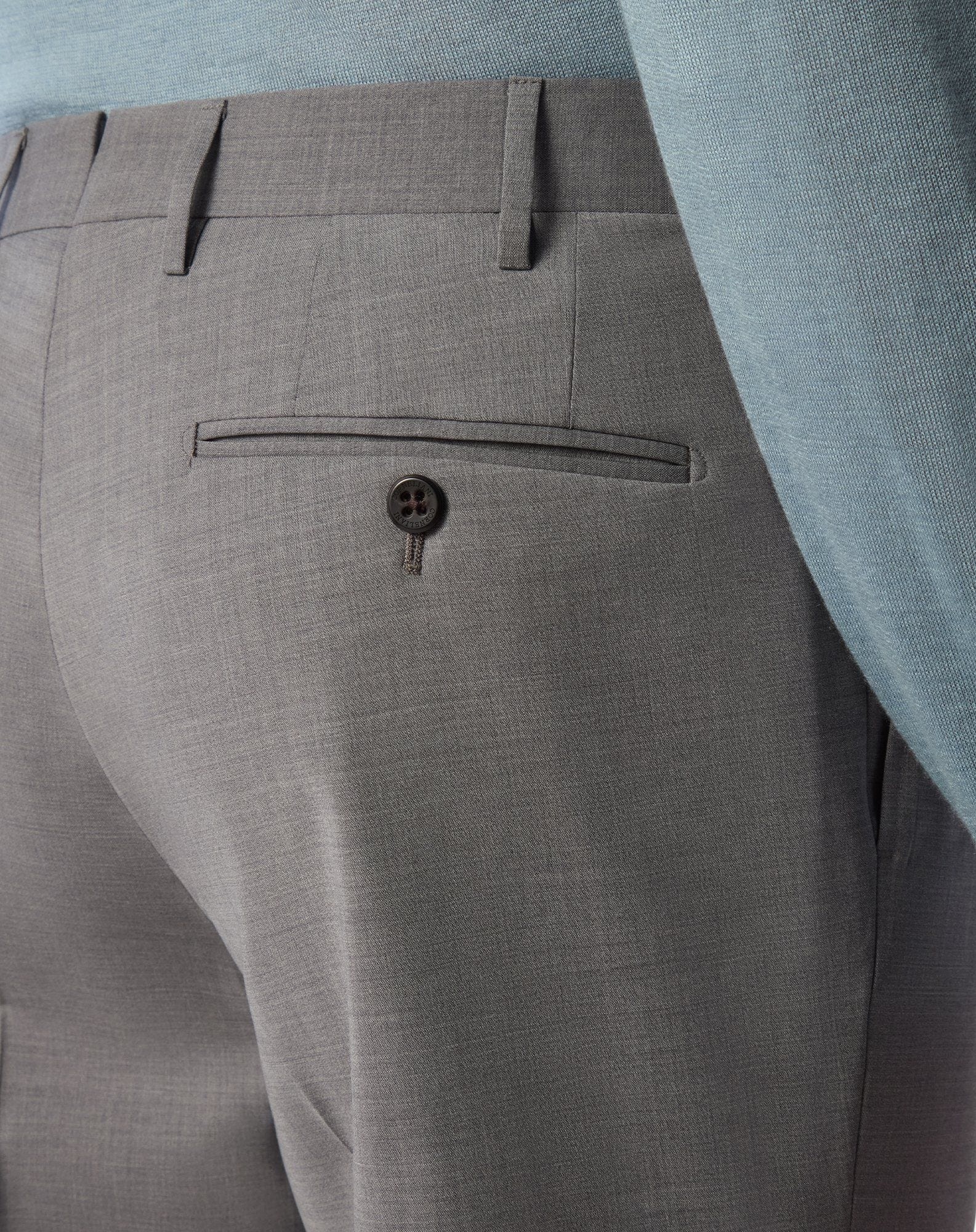 Medium grey 120's stretch wool trousers - 5