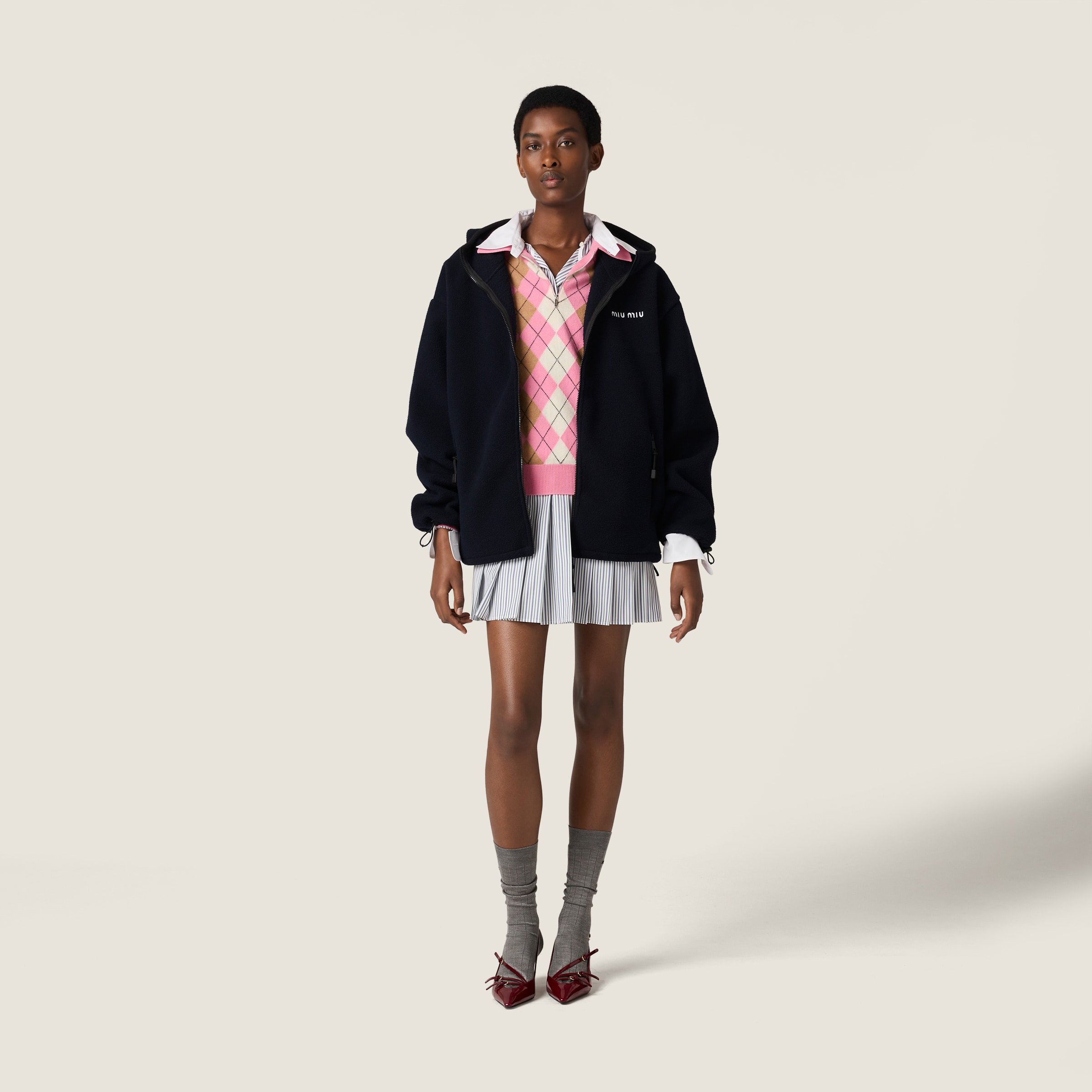 Cotton fleece zipper hoodie - 2