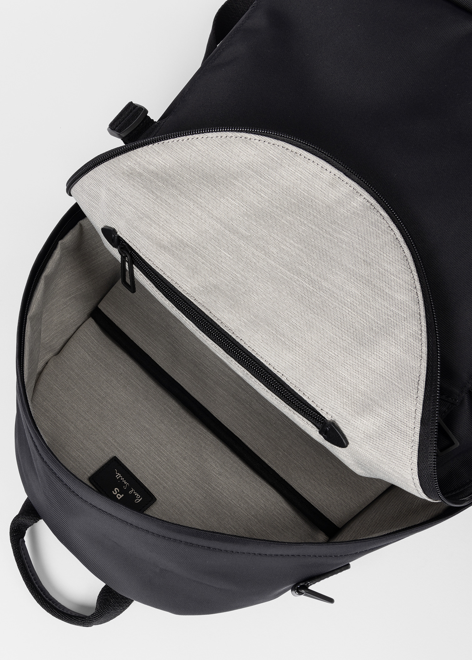 Black Nylon 'Sports Stripe' Backpack - 4