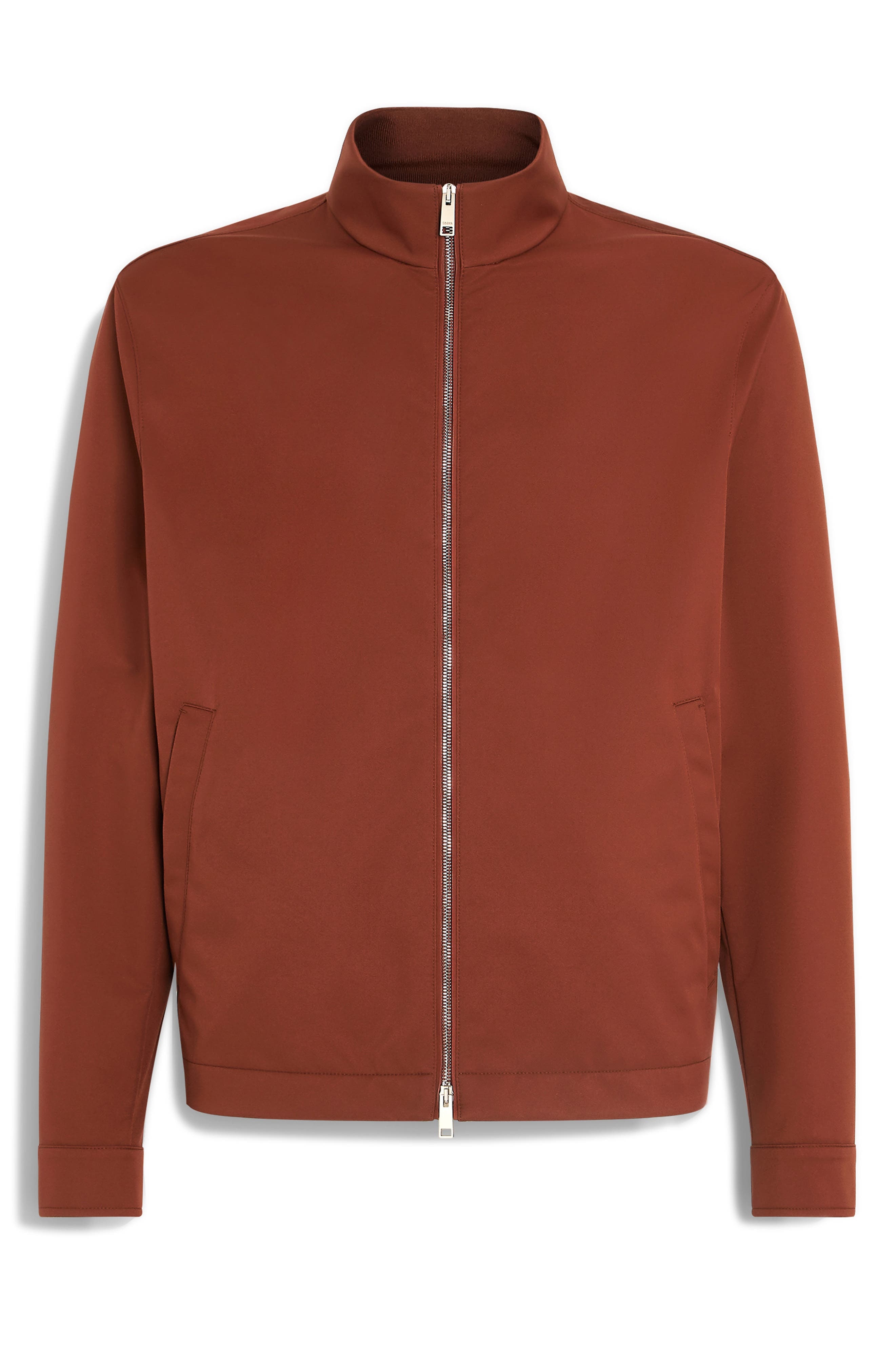 ZEGNA Stand Collar Jacket in Rust at Nordstrom - 4