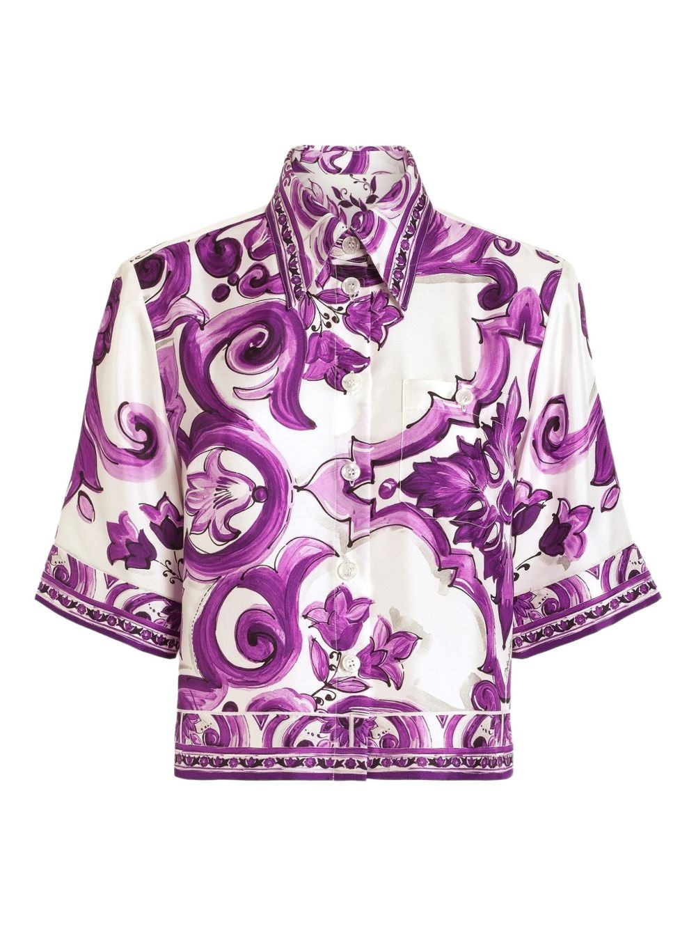Silk shirt with maiolica print - 1