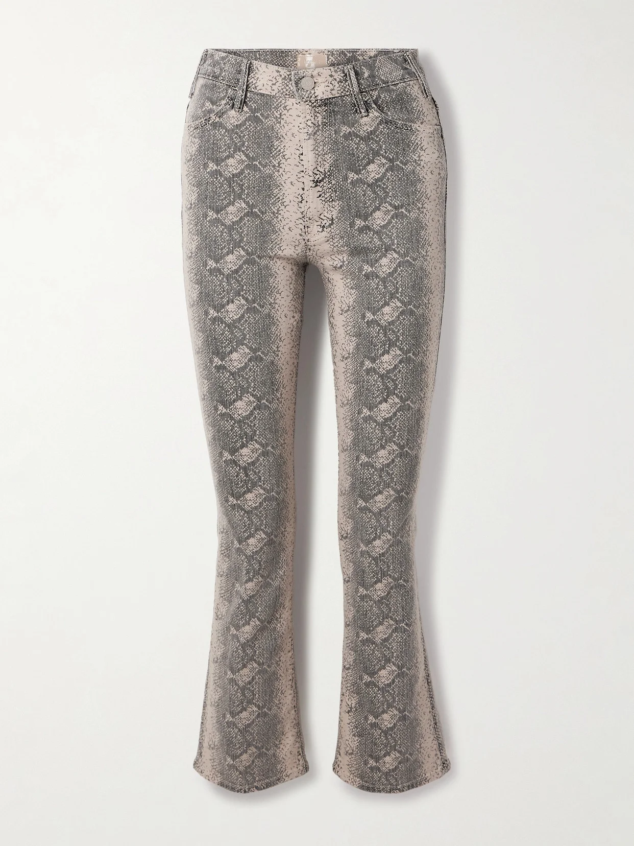 The Hustler Cropped Snake-print High-rise Flared Jeans - 1
