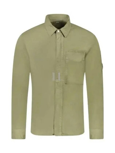 C.P. Company Gabardine Utility Long Sleeve Shirt Bronze Green outlook