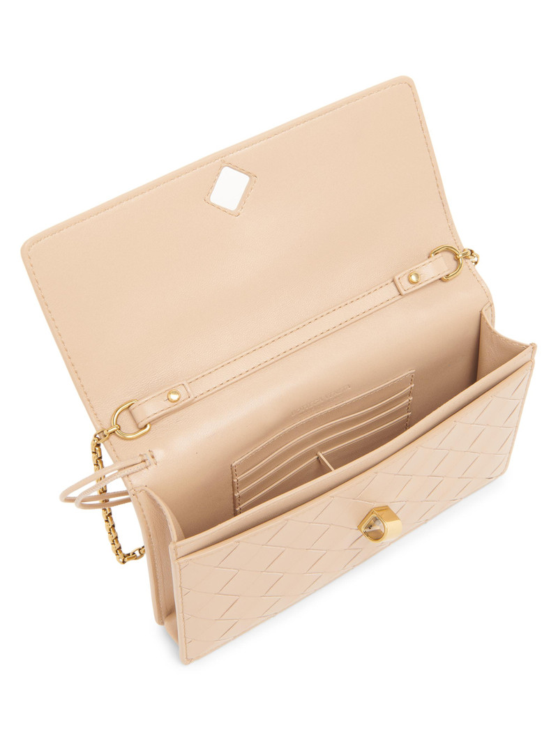 Women's Andiamo Intrecciato Leather Chain Pouch - Shore Muse Brass 3