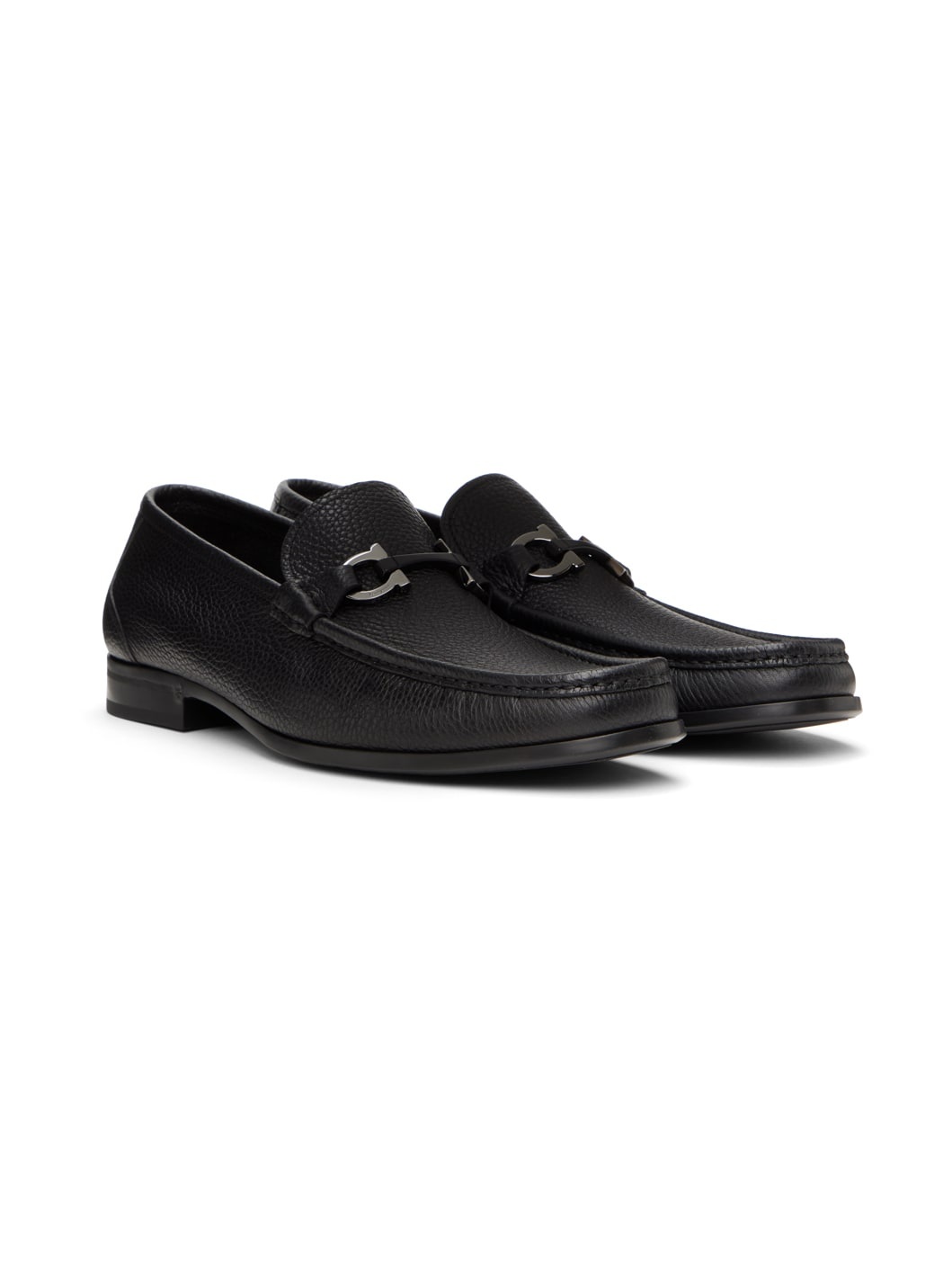 Black Gancini Ornament Loafers - 4