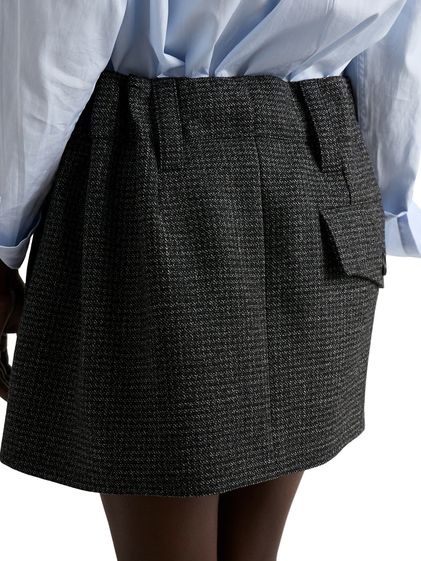 VICHY PATTERN MOULINÉ WOOL MINI SKIRT - 5
