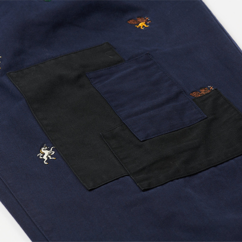 PALACE BEAMS PLUS PLEATED TROUSERS TWILL NAVY 3