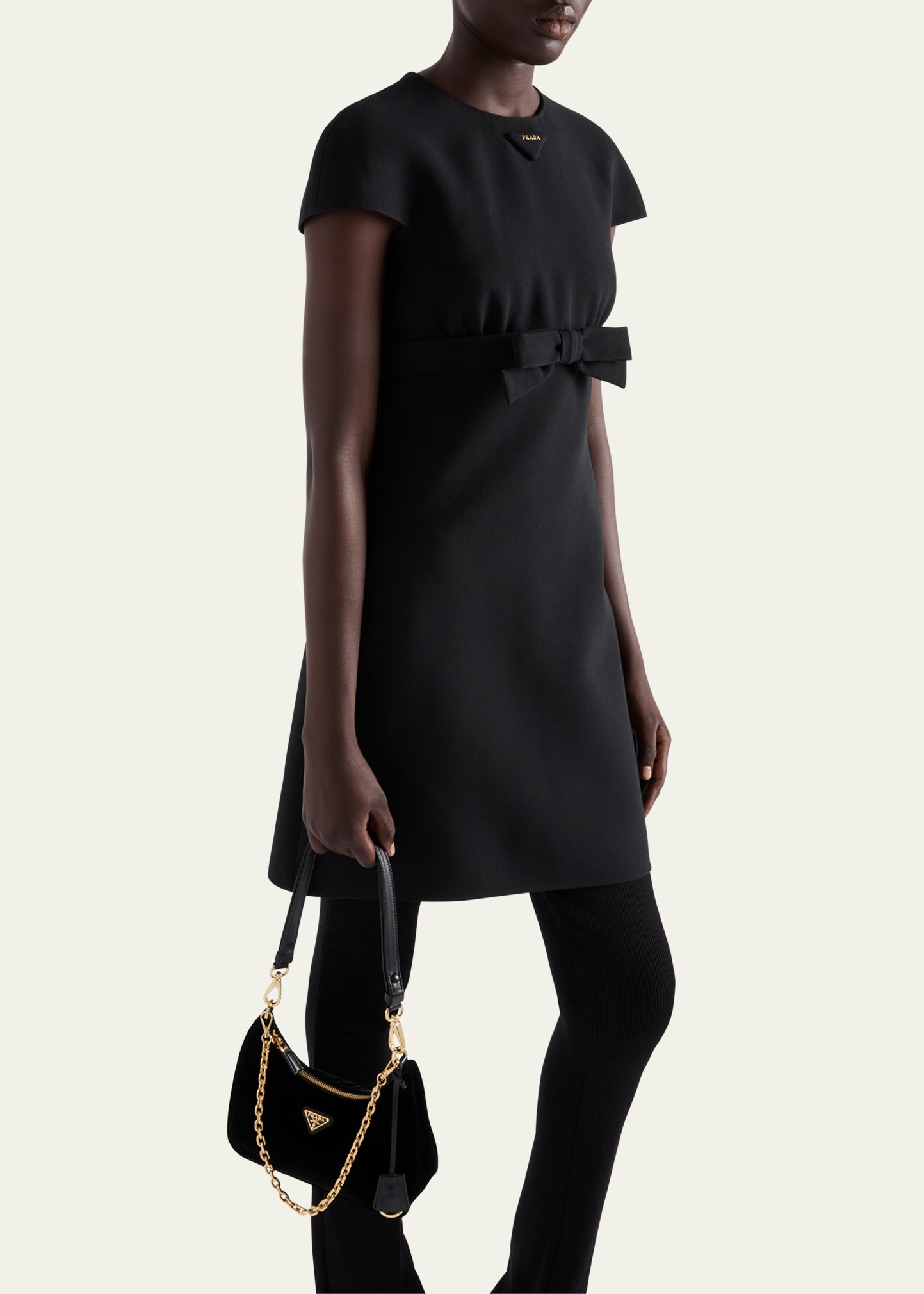 ワンピース PRADA Sable bow dress Prada Sablé bow-embellished Dress | Pink | FARFETCH