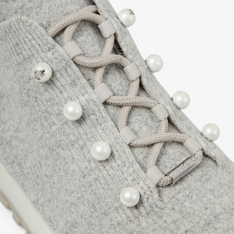 Veles Moon Mix Cashmere Melange Knit Trainers with Pearl Buttons 3